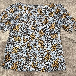 Ann Taylor factory  Floral Blouse Blue and Orange Size S